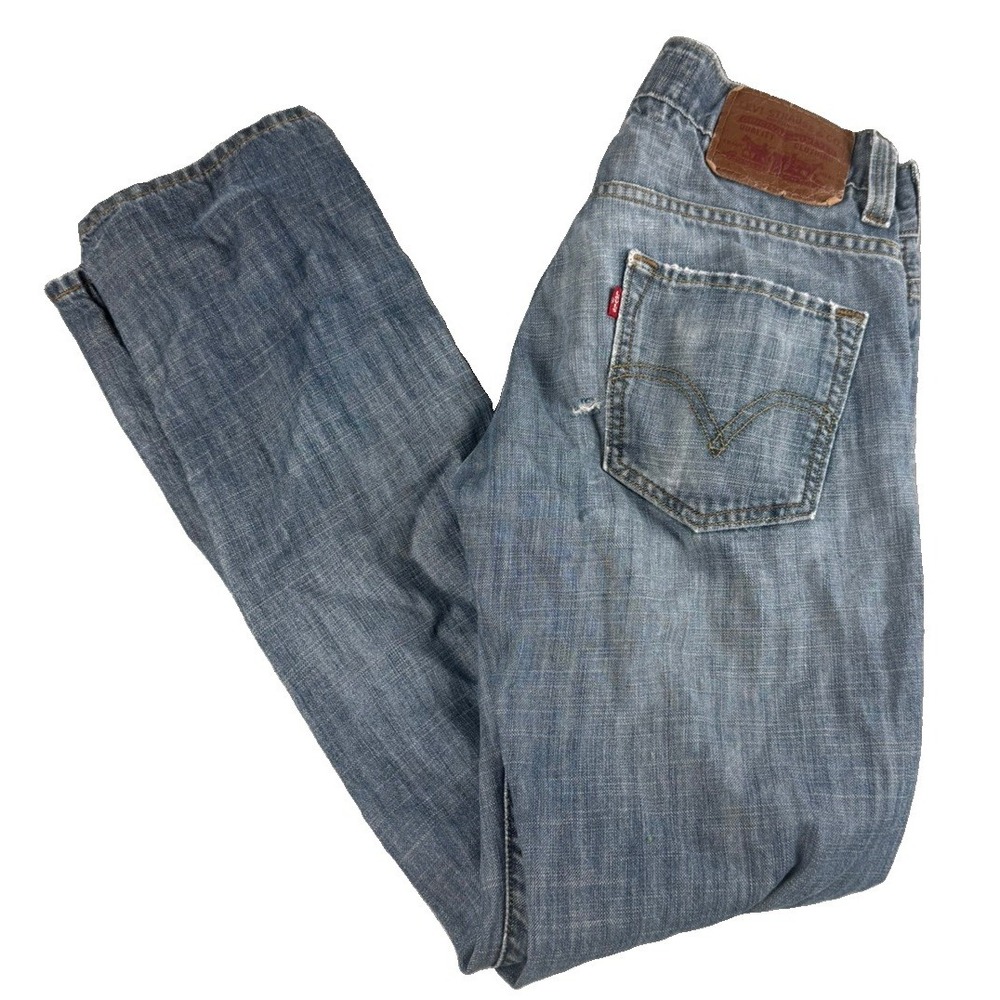 Levis 511 Skinny Jeans Mens Distressed Faded Blue Denim Slim Fit 30 Inseam